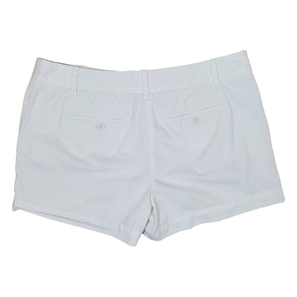 💎196 LOFT Ann Taylor Flat Front White Chino Shorts - Picture 3 of 5